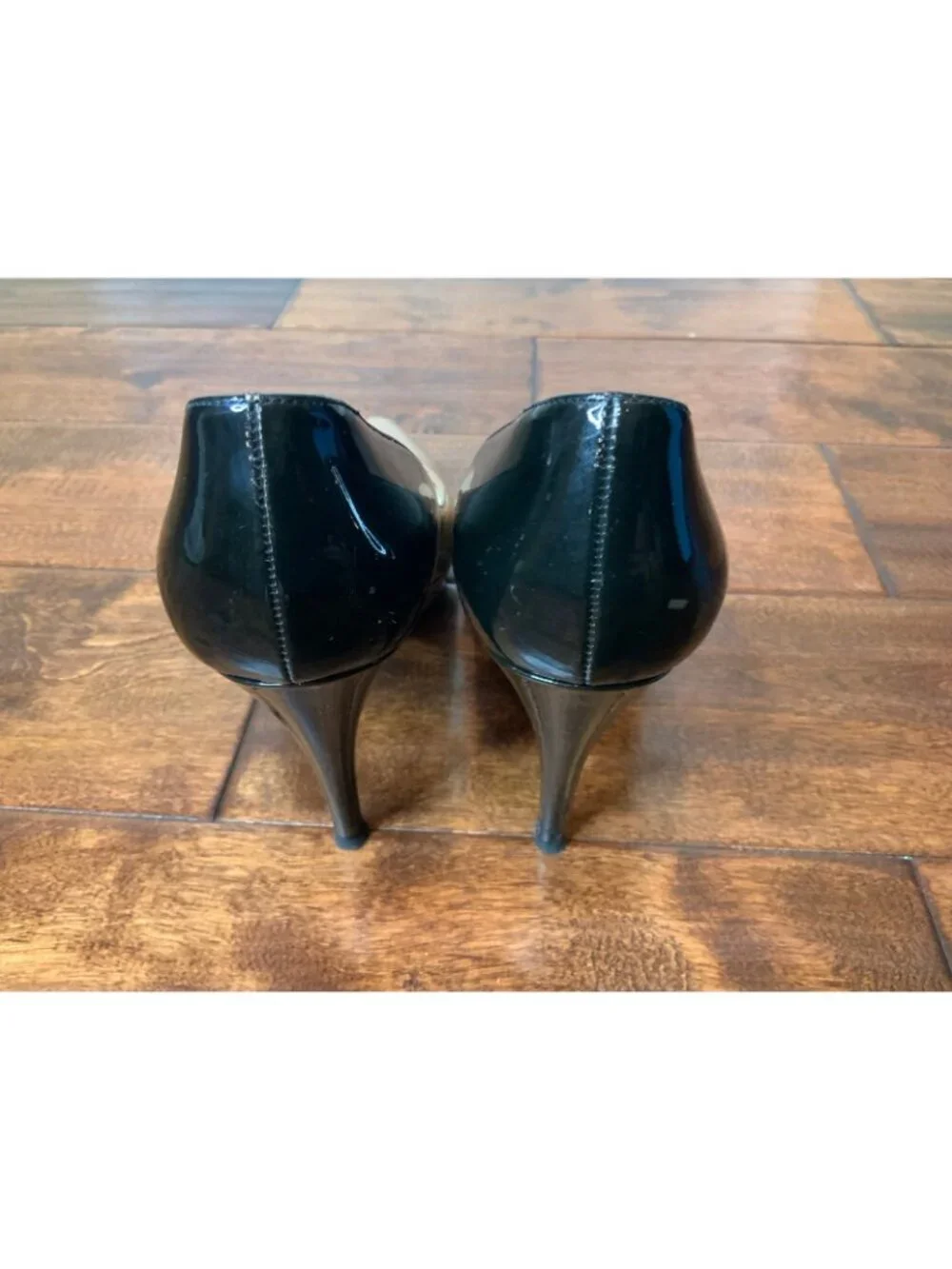 PRADA Tan Black Ombre Patent Leather Pump Heels, Size 8 | 38